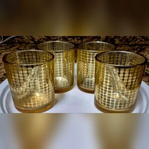 Elegant Gold Votive Candle Holders Set Of 4